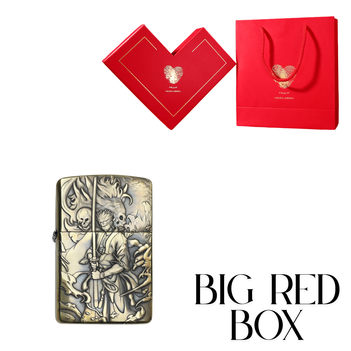 Ro.ro.n.oa Zo.ro O.ne P.ie.ce 3D Zippo Lighter – Pure Copper Samurai Relief, Windproof Kerosene Refillable Collectible Gift for Men