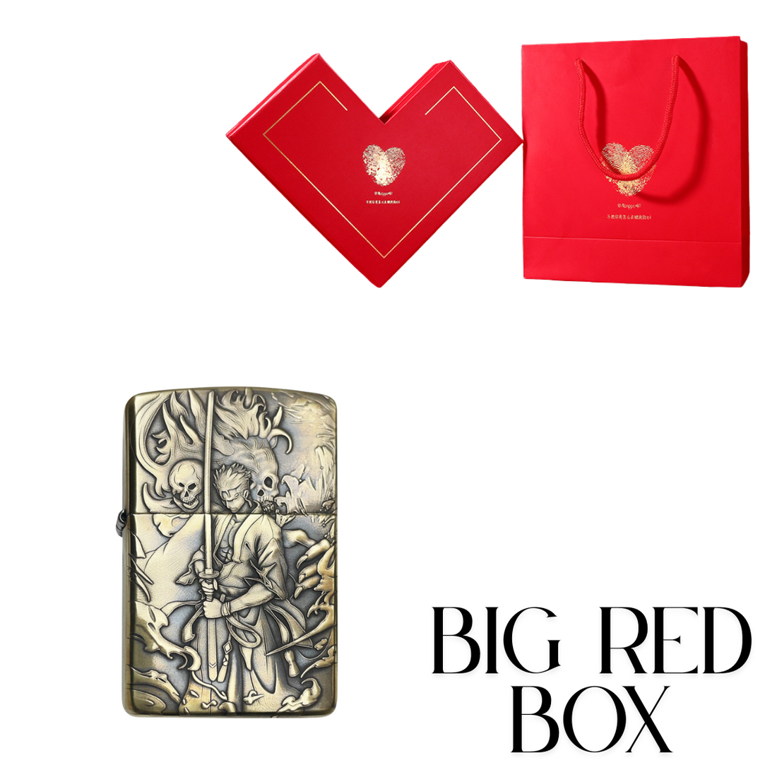 Ro.ro.n.oa Zo.ro O.ne P.ie.ce 3D Zippo Lighter – Pure Copper Samurai Relief, Windproof Kerosene Refillable Collectible Gift for Men