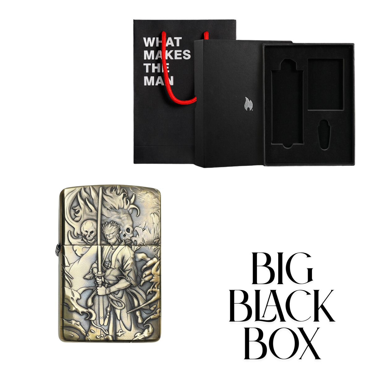 Ro.ro.n.oa Zo.ro O.ne P.ie.ce 3D Zippo Lighter – Pure Copper Samurai Relief, Windproof Kerosene Refillable Collectible Gift for Men