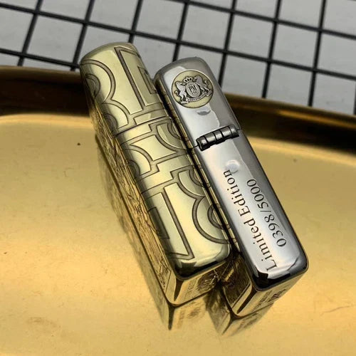 Zippo Marlboro Armor Copper Deep Engraved Gold/Silver Limited Edition