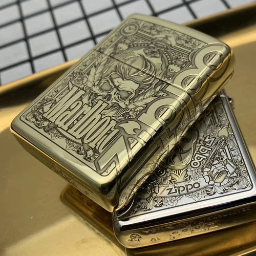 Zippo Marlboro Armor Copper Deep Engraved Gold/Silver Limited Edition