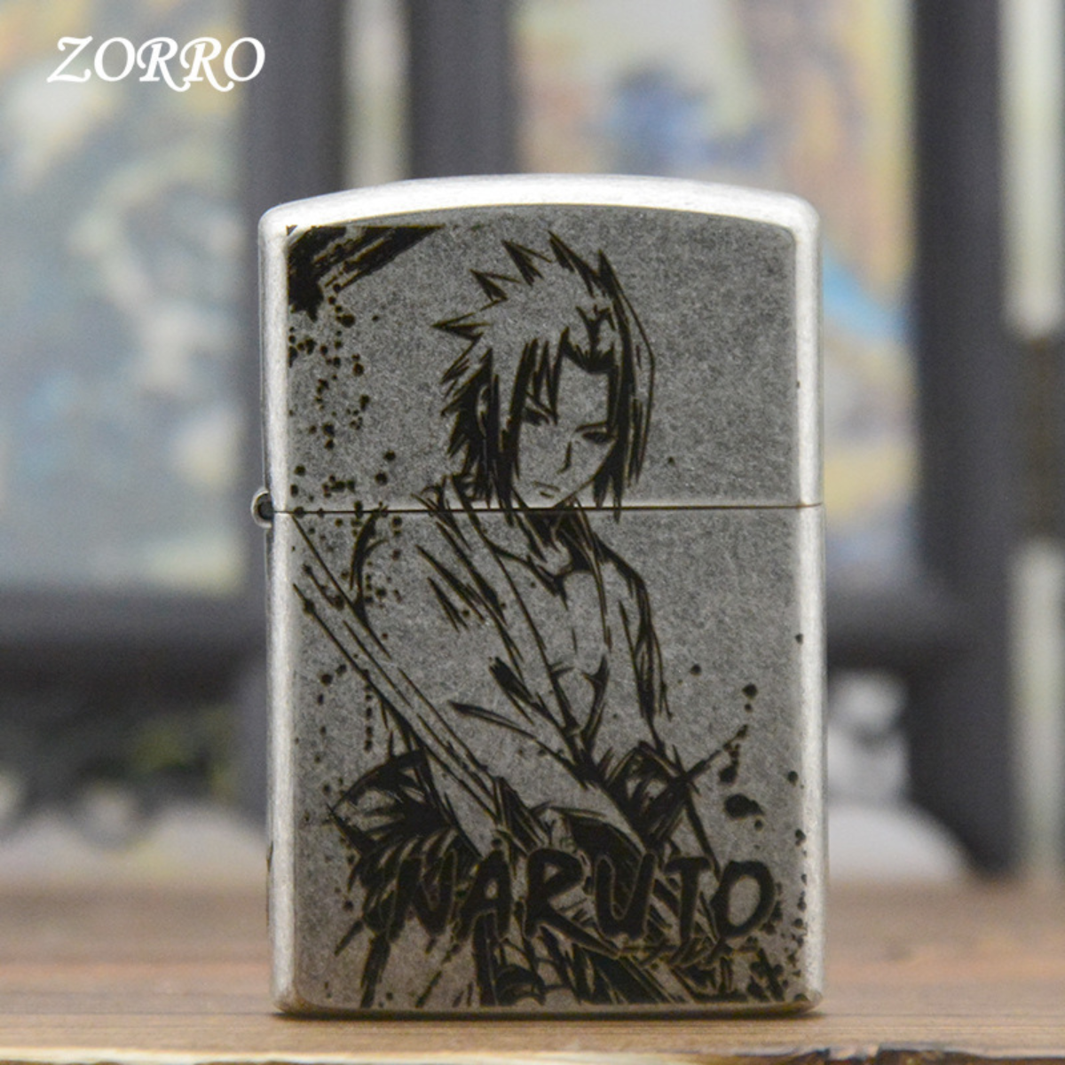 Ancient Silver N.ar.u.to Kerosene Lighter – Laser Engraved Collector’s Edition