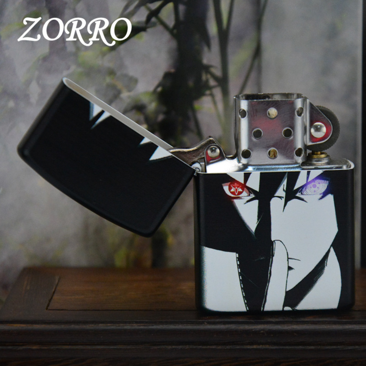 Sas.u.ke U.ch.iha Custom Lighter – Zorro 3D Naruto Design, Sharingan & Rinnegan