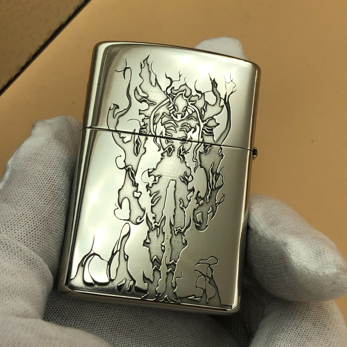 Back view of Zorro lighter engraved with Beru, shadow soldier from Solo Leveling anime