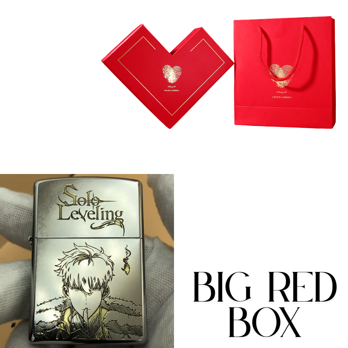 Zippo Classic Street Chrome Solo Leveling Lighter – Sung Jin-Woo & Igris Deep Engraved