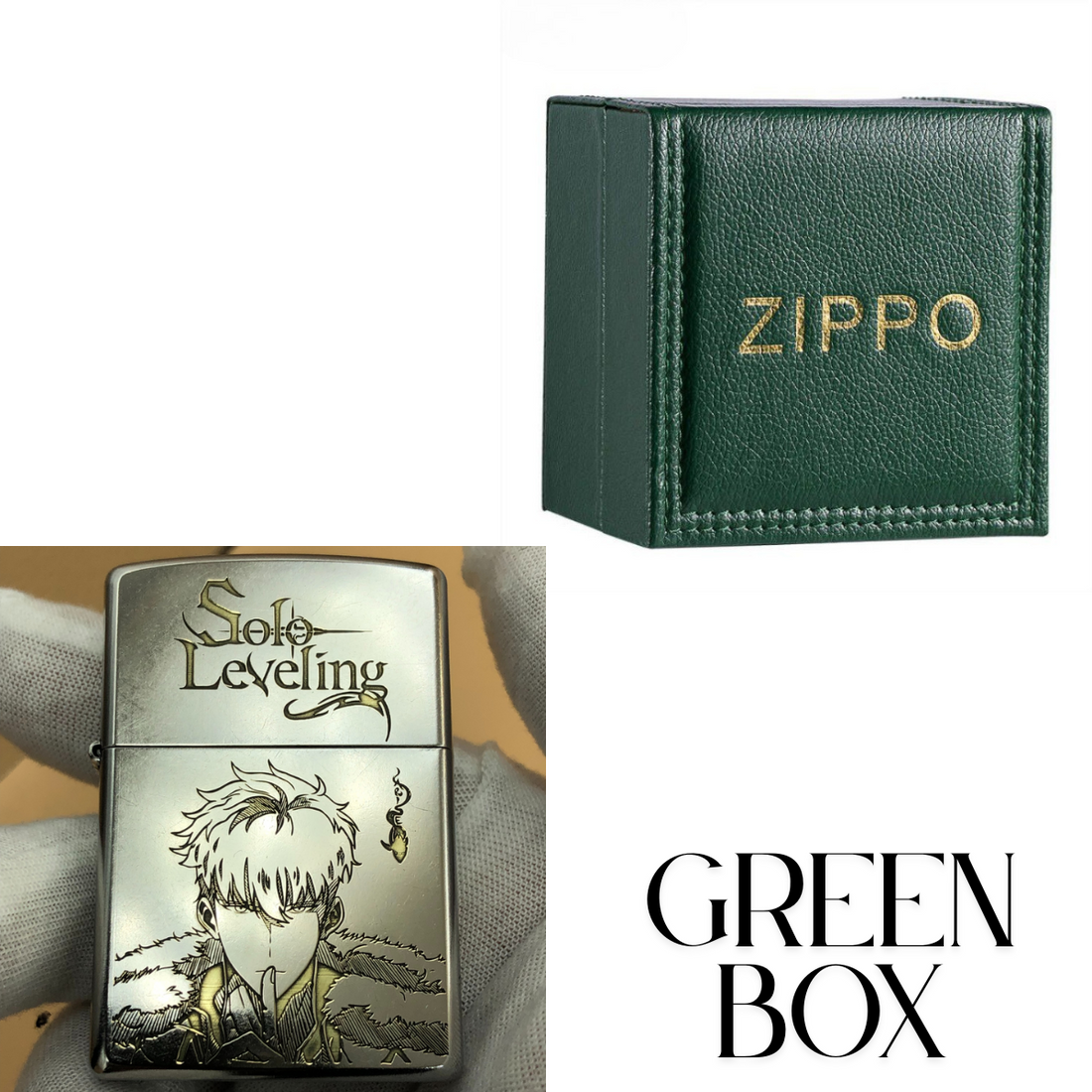 Zippo Classic Street Chrome Solo Leveling Lighter – Sung Jin-Woo & Igris Deep Engraved