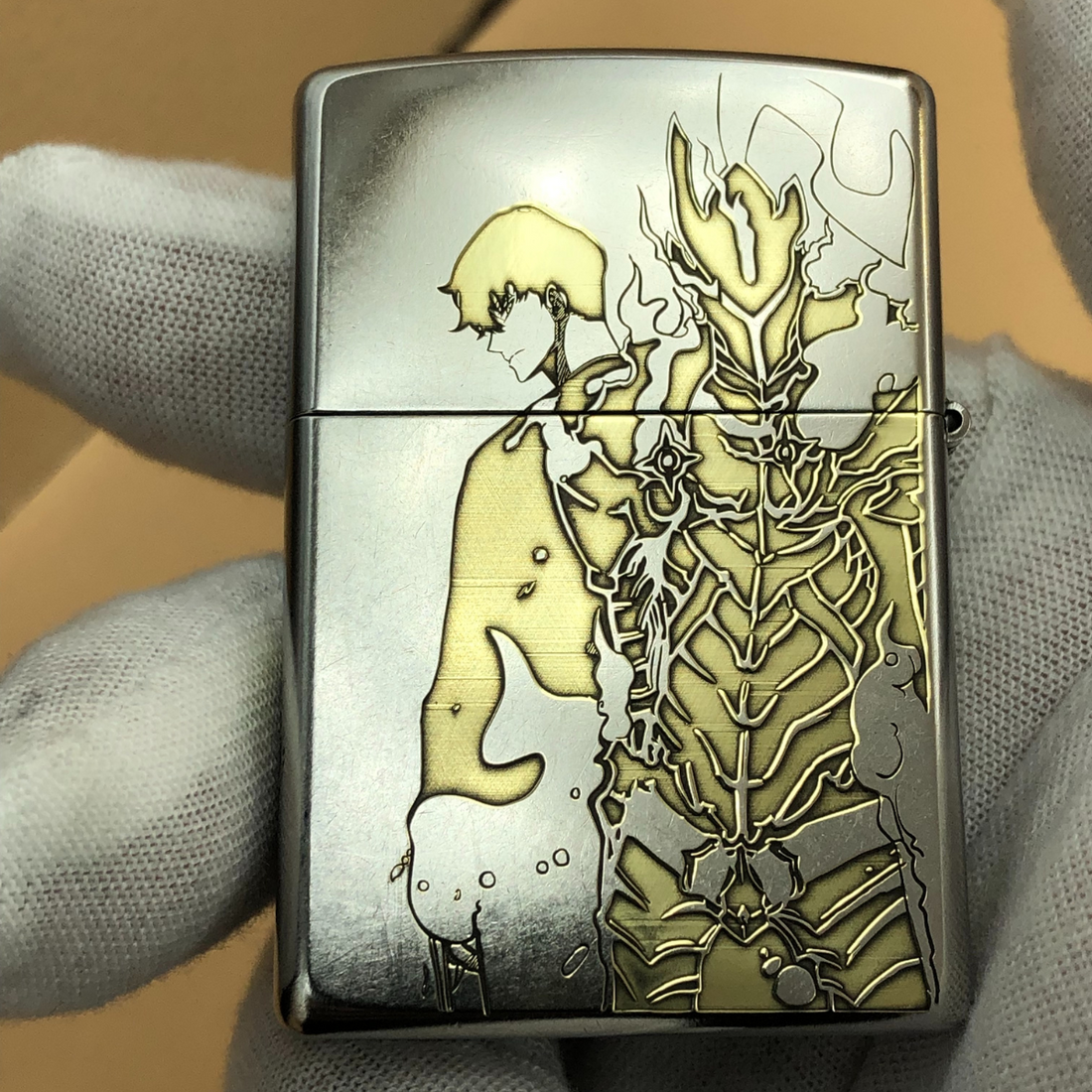 Zippo Classic Street Chrome Solo Leveling Lighter – Sung Jin-Woo & Igris Deep Engraved