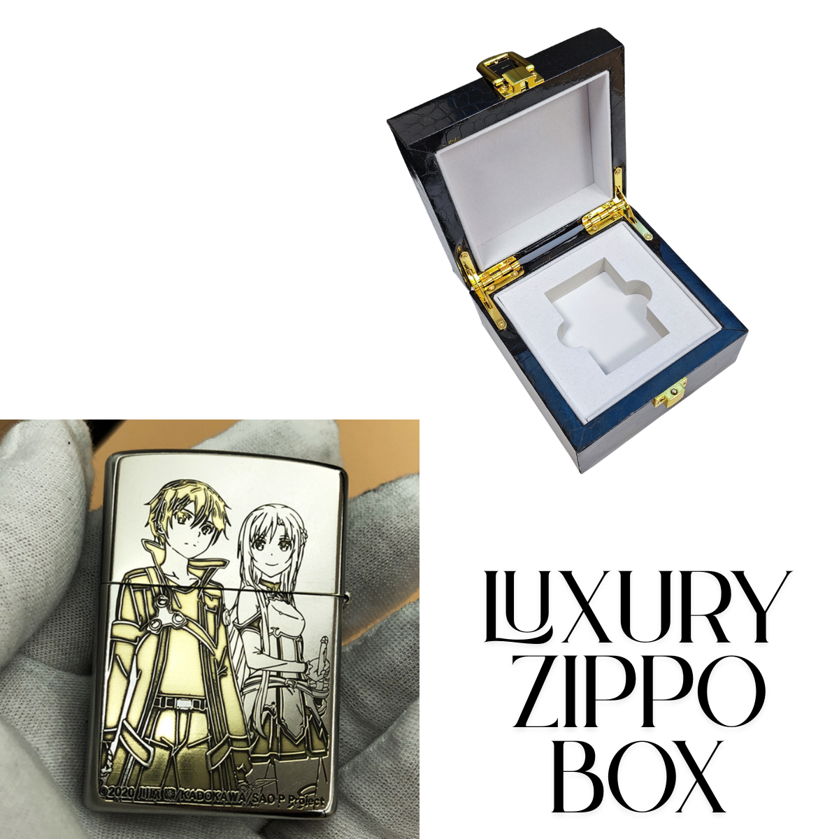 Sword Art Online Engraved Zippo Lighter – Floral Design