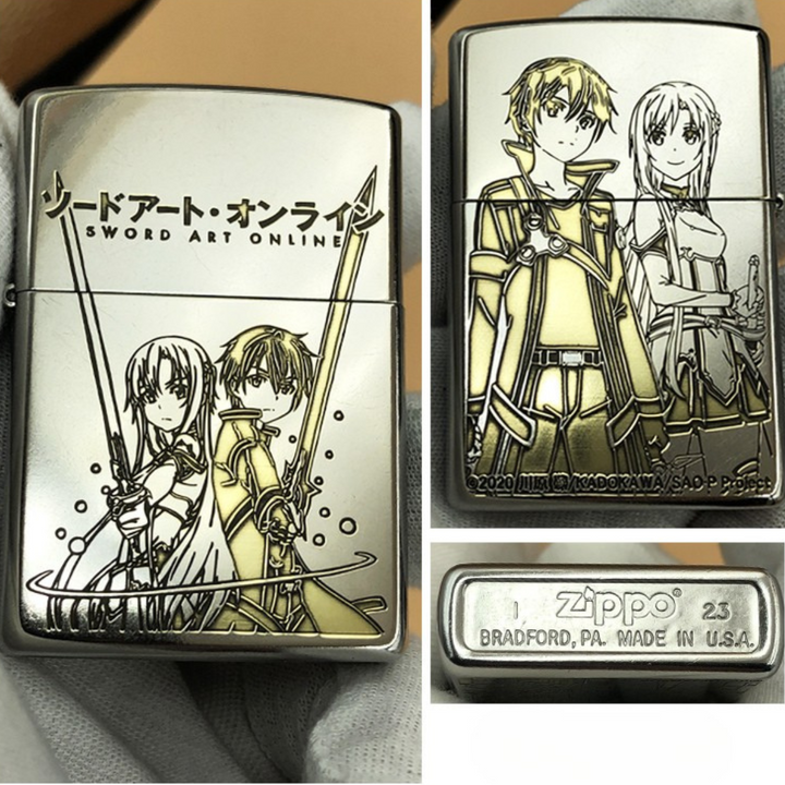 Sword Art Online Engraved Zippo Lighter – Floral Design