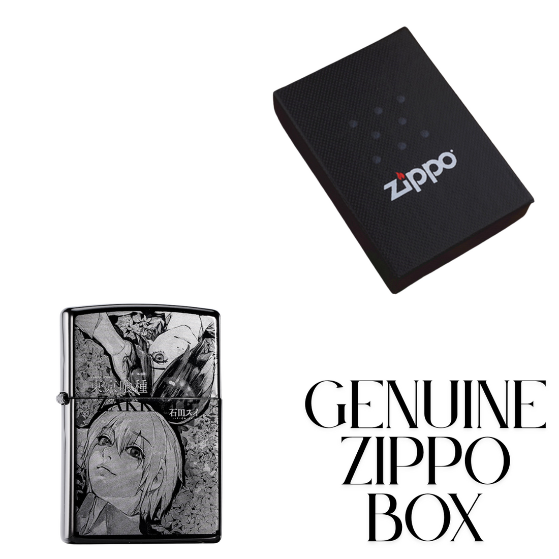 Tokyo Ghoul Zippo Lighter, Official Laser Engraved, Anime Design