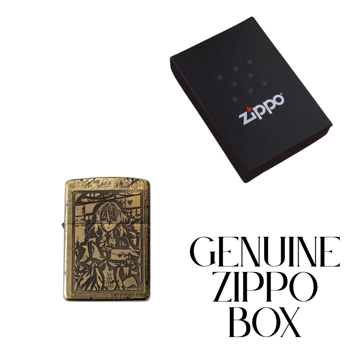 Violet Evergarden Zippo Lighter - Pure Copper Antique Hand Made