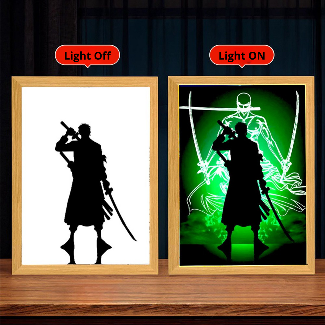 Anime LED Frame – Creative Light Painting USB Wall Art