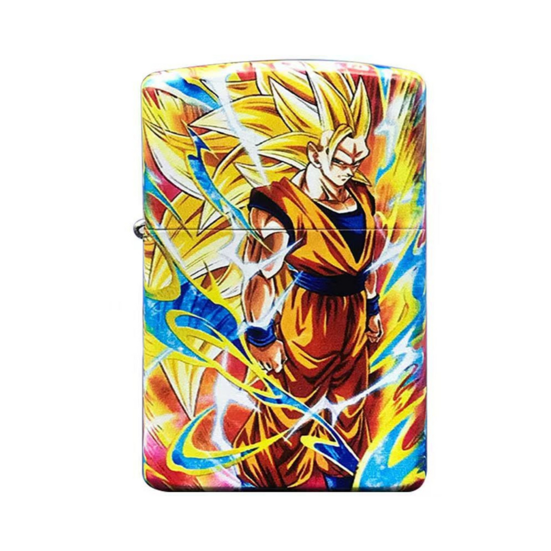 Front view of Zorro printed lighter featuring Dragon Ball Super Saiyan Goku in full color, anime fan collectible gift
